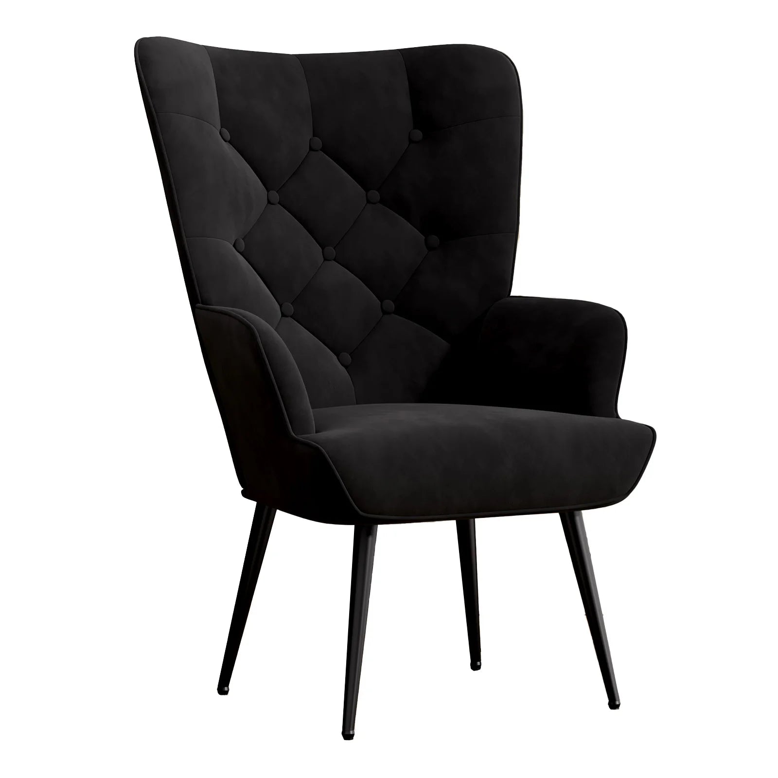 Medieval Modern High Back Velvet Armchair