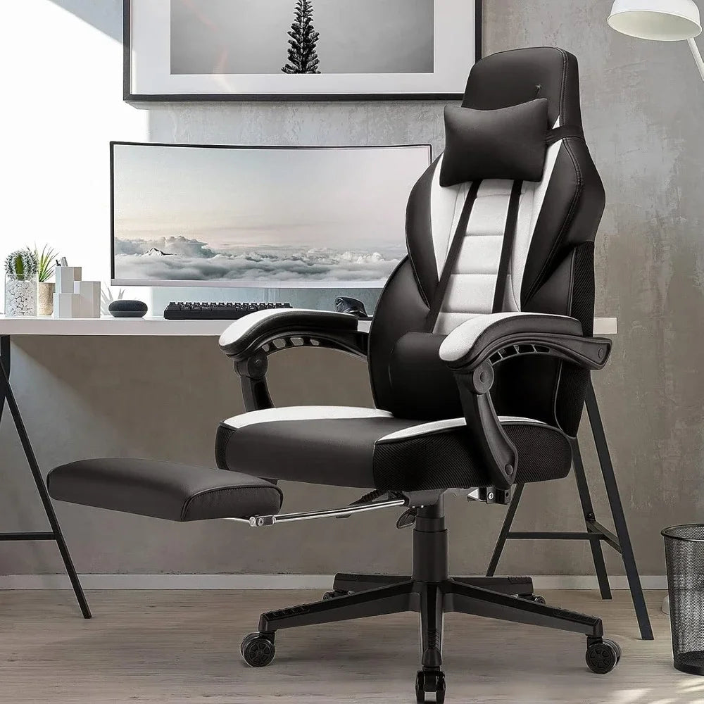 Heavy Duty Ergonomic Gaming Chair with Footrest