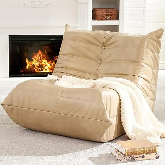 Giant Memory Foam Leather Bean Bag Sofa
