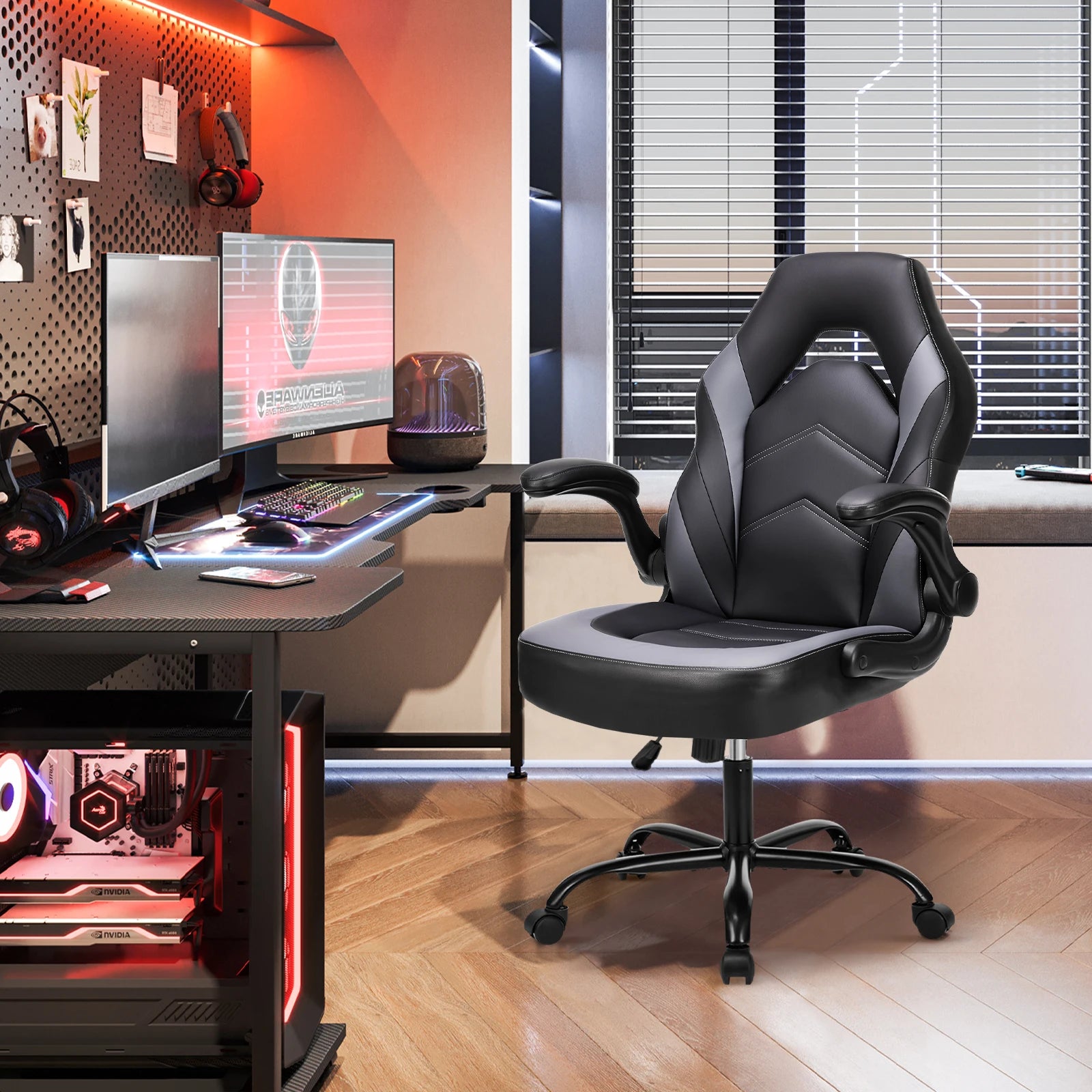 Adjustable PU Leather Racing Gaming Chair