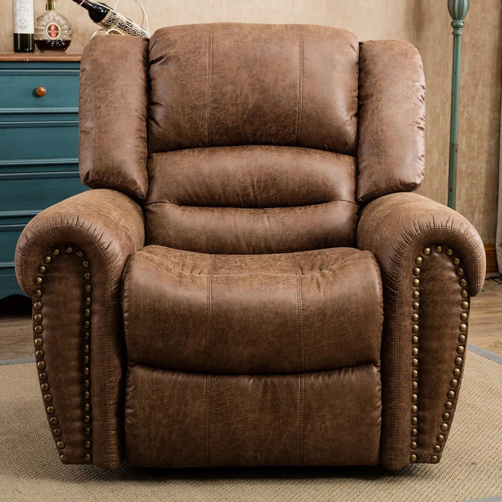 Manual Leather Recliner Single Sofa Chair