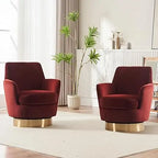 Modern Velvet Swivel Barrel Chair Set of 2