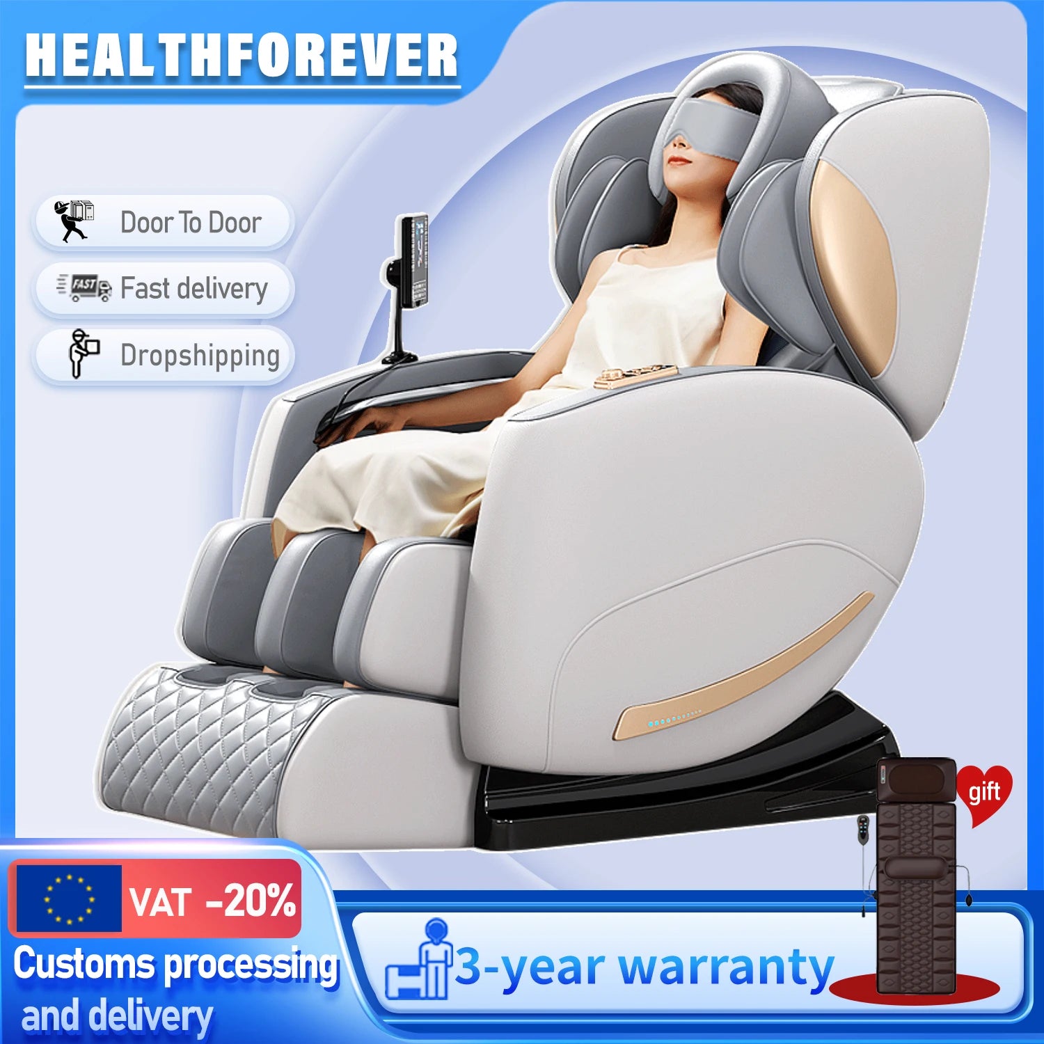 Zero Gravity Massage Chair with Heating and Bluetooth