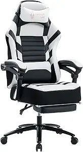 Big Tall Gaming Chair with Footrest and Massage