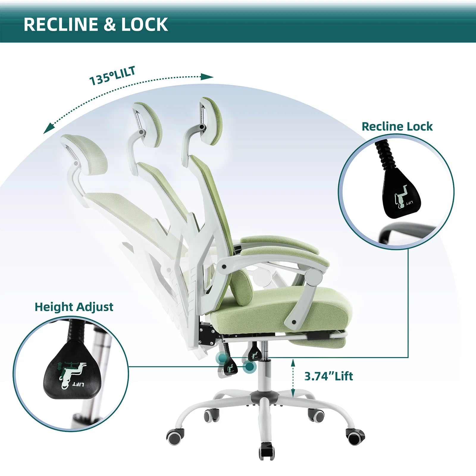 Ergonomic Mesh Rocking Gaming Chair