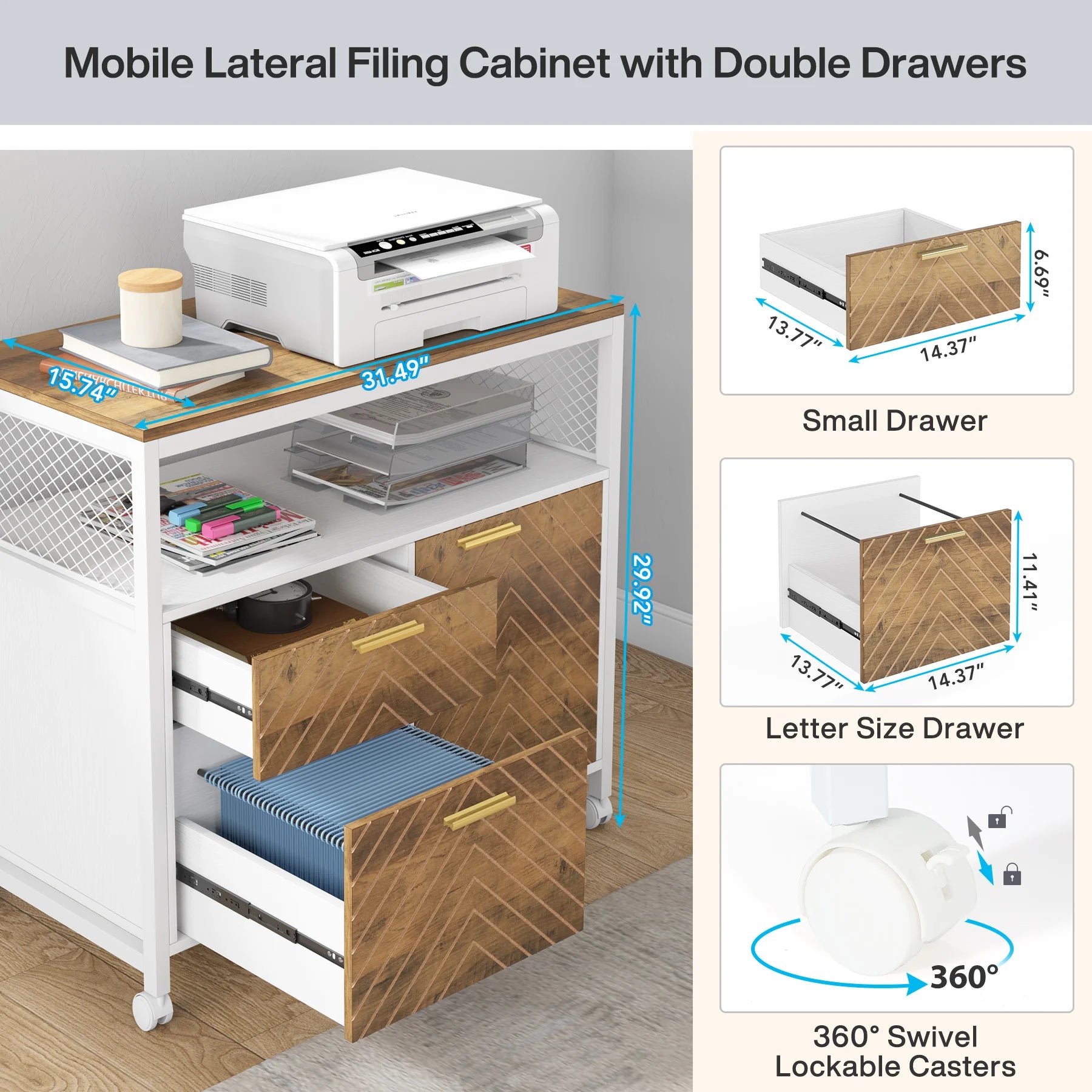 63-Inch Computer Desk with Bottom Storage Shelf