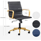 Ergonomic Swivel Leather Ribbed Office Chair