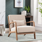 Solid Wood Casual Living Room Chair with Pillow