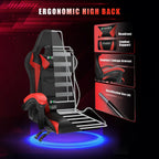 RGB Gaming Chair with LED Lights and Headrest