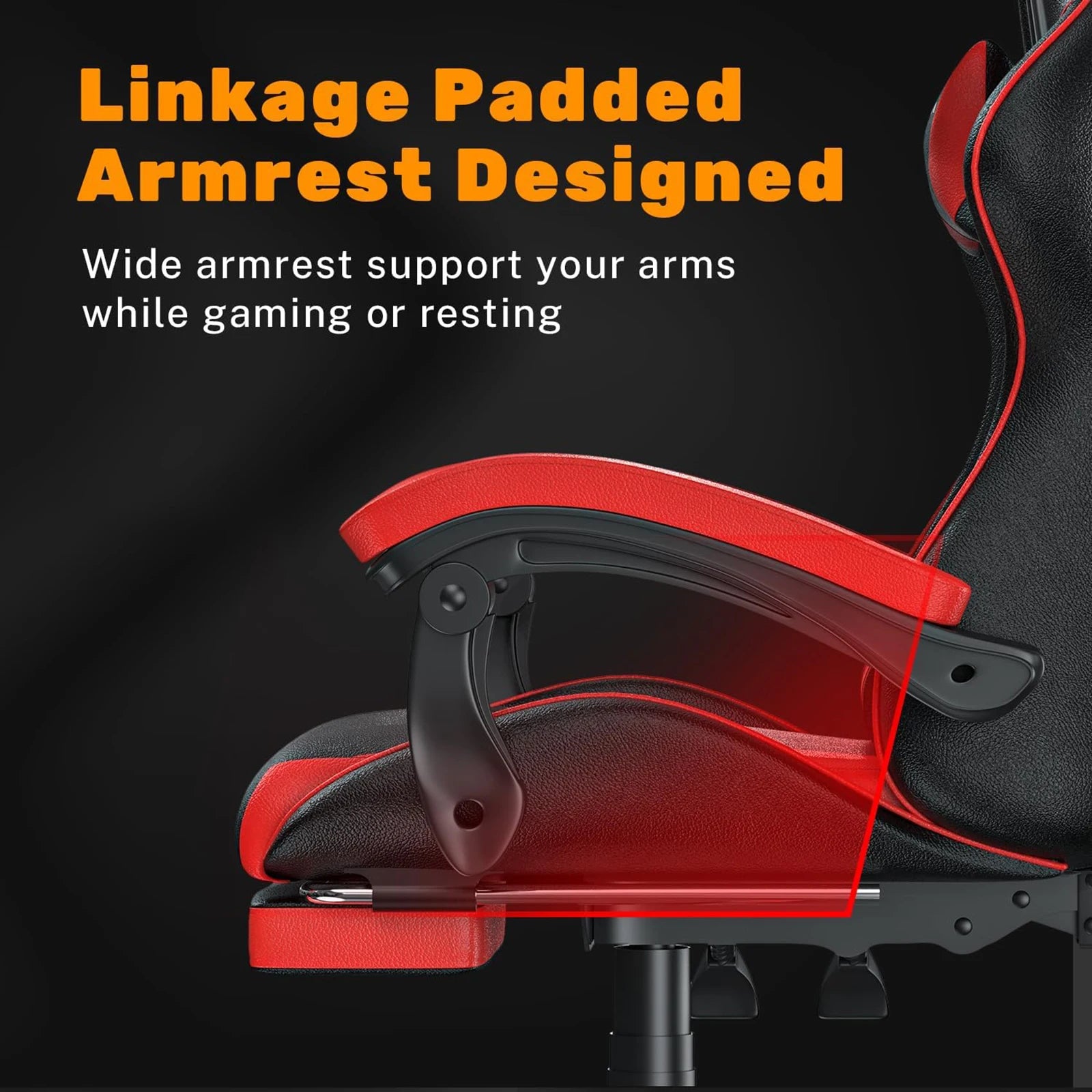 Ergonomic Gaming Chair with Footrest and Headrest