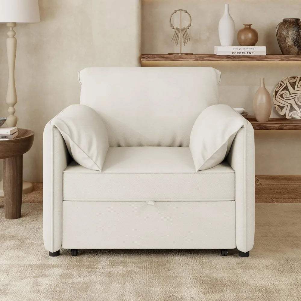 Linen 3-in-1 Convertible Sleeper Chair