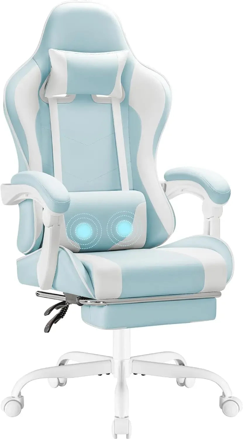 Ergonomic Gaming Chair with Footrest and Massage