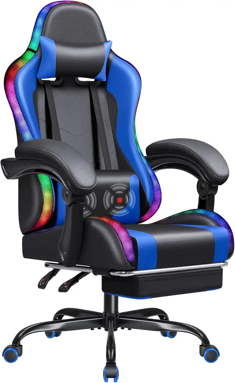 Ergonomic Gaming Chair with Footrest and Massage