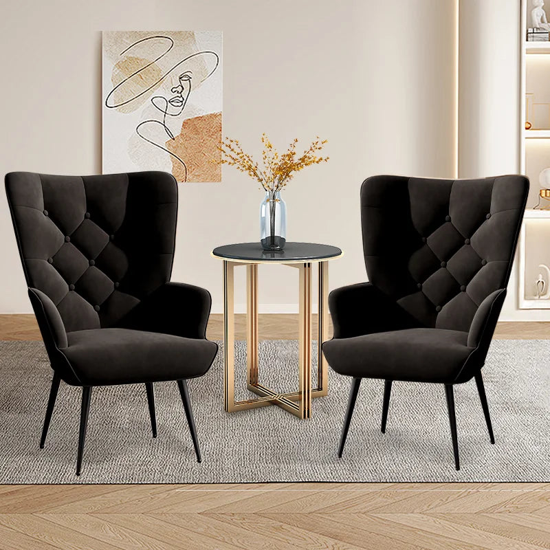 Medieval Modern High Back Velvet Armchair