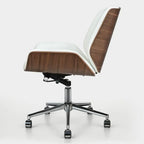 Armless Swivel Low Back Leather Office Chair