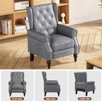 Mid Century Modern Tufted Leather Armchair