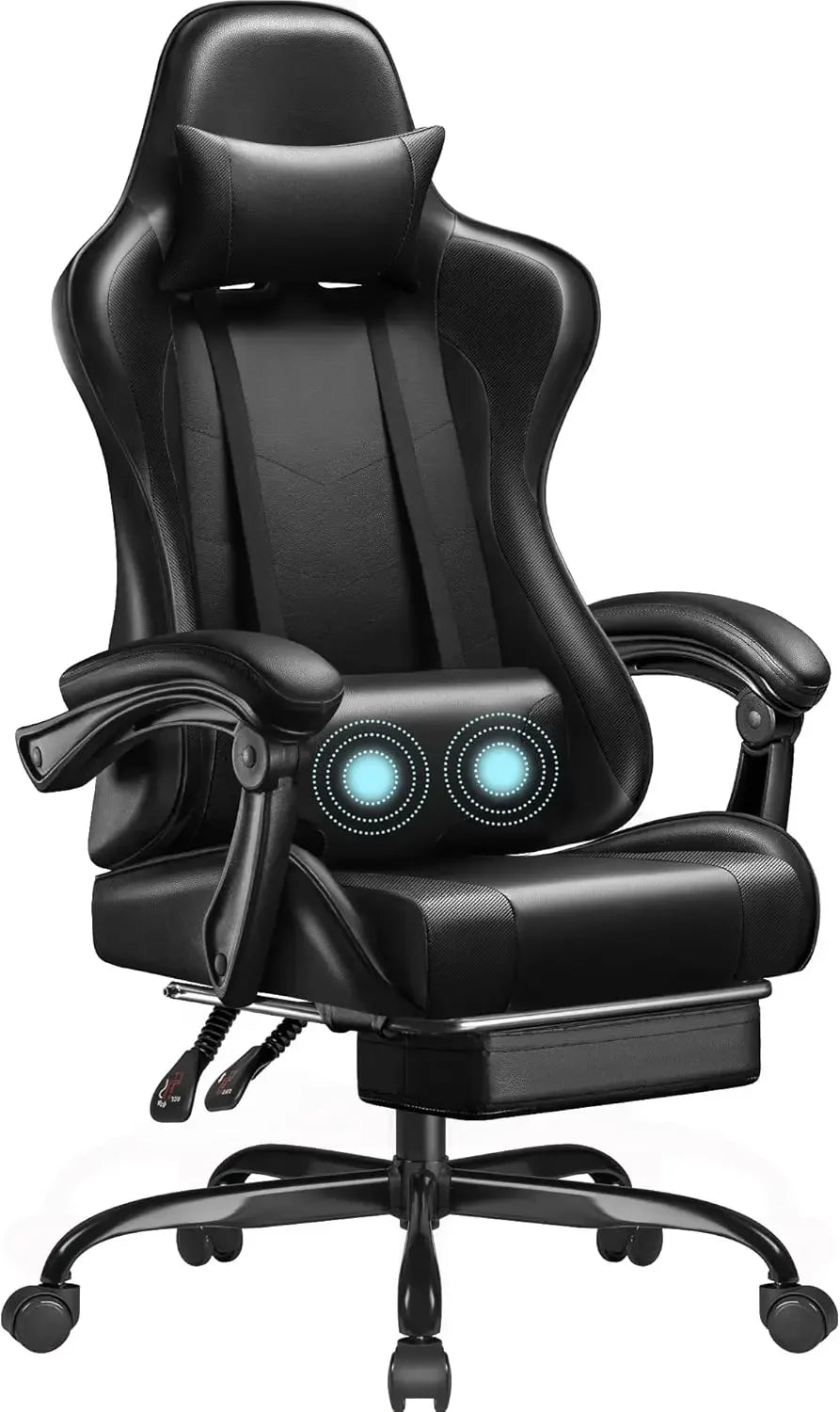 Ergonomic Gaming Chair with Footrest and Massage