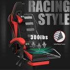 Ergonomic Gaming Chair with Footrest and Headrest