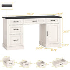 Farmhouse Executive Desk with Charging Station
