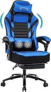 Big Tall Gaming Chair with Footrest and Massage