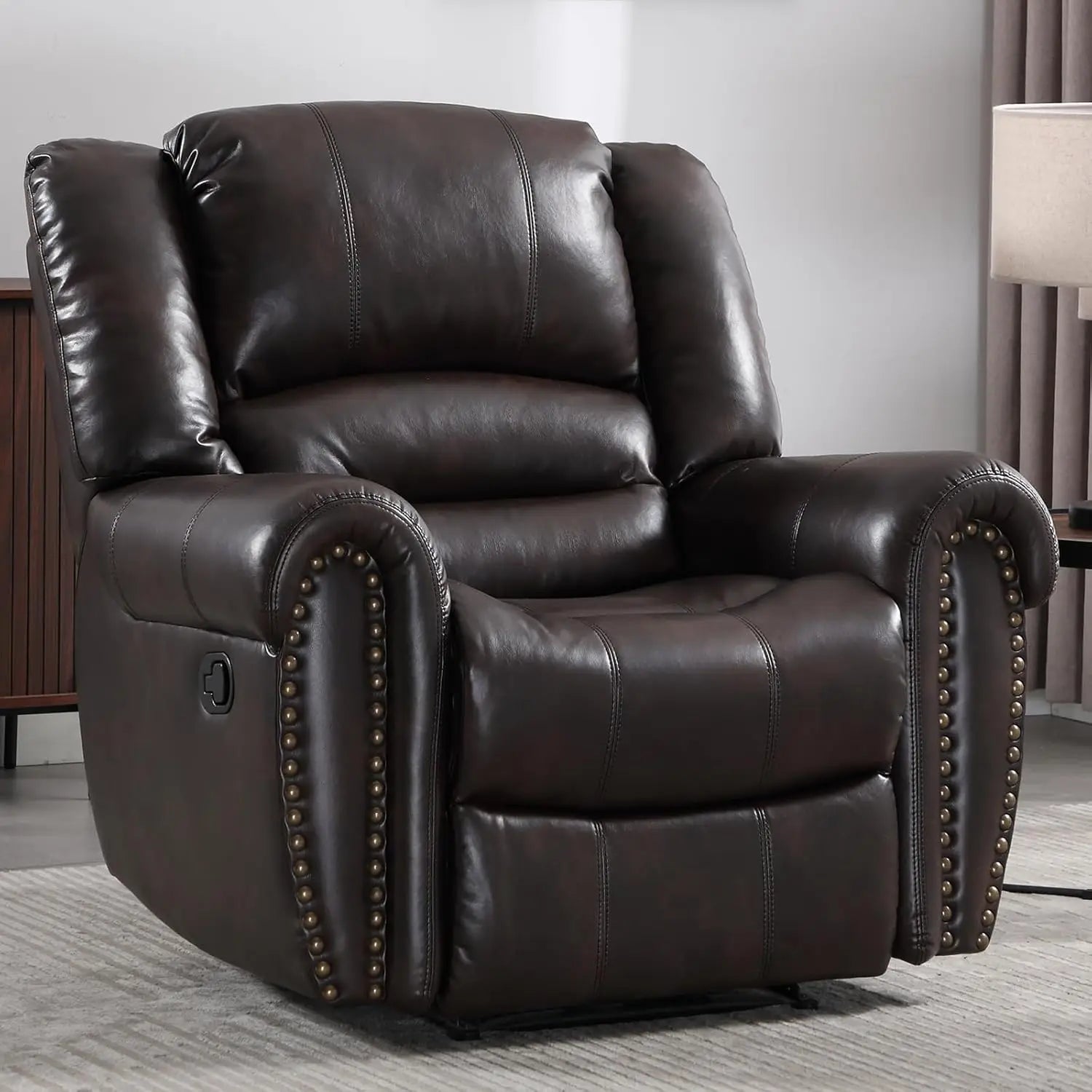 Manual Leather Recliner Single Sofa Chair