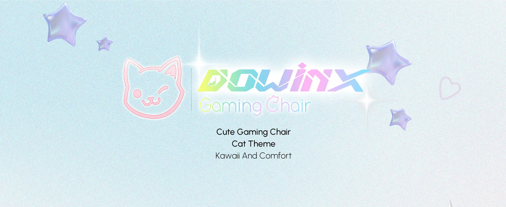 Cute Gaming Chair with Cat Ears and Massage
