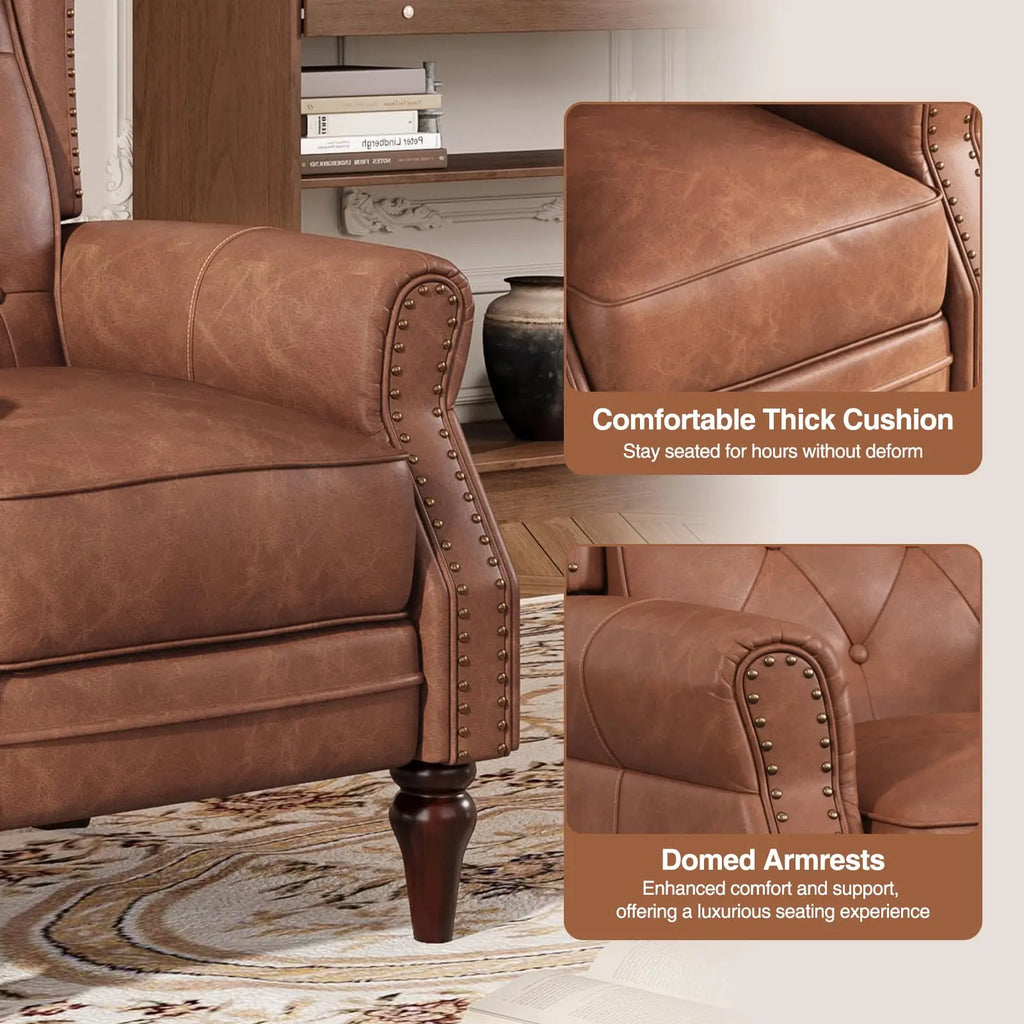 Mid Century Modern Tufted Leather Armchair