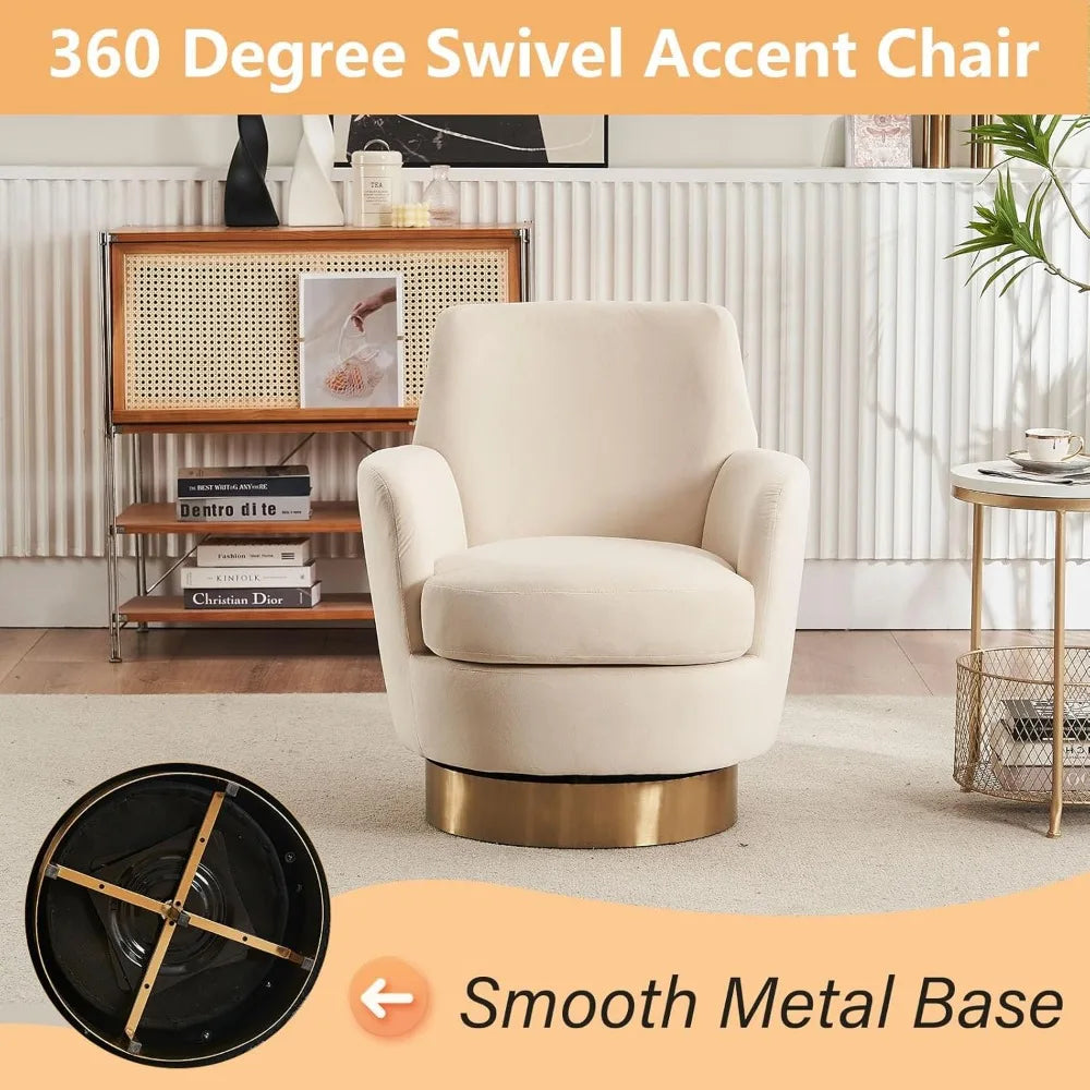 Modern Velvet Swivel Barrel Chair Set of 2