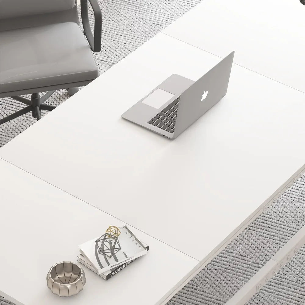 Modern Extra Long White Computer Desk