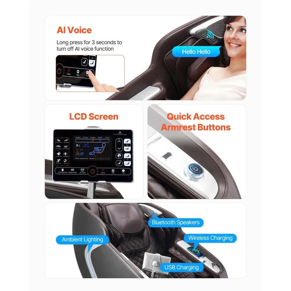4D Zero Gravity Massage Chair with AI Voice