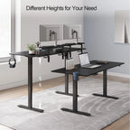 Electric Standing Desk with Adjustable Monitor Shelves