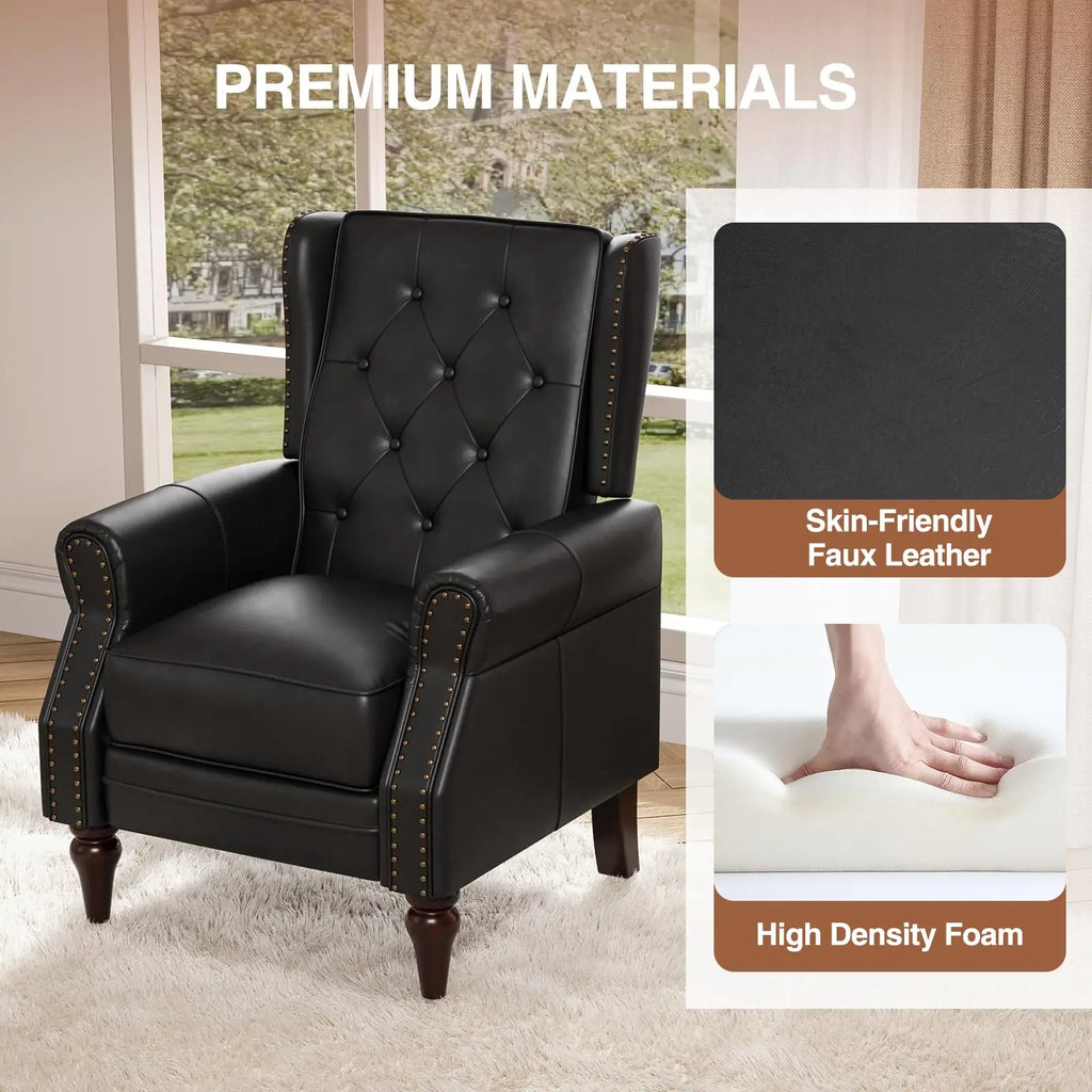 Mid Century Modern Tufted Leather Armchair