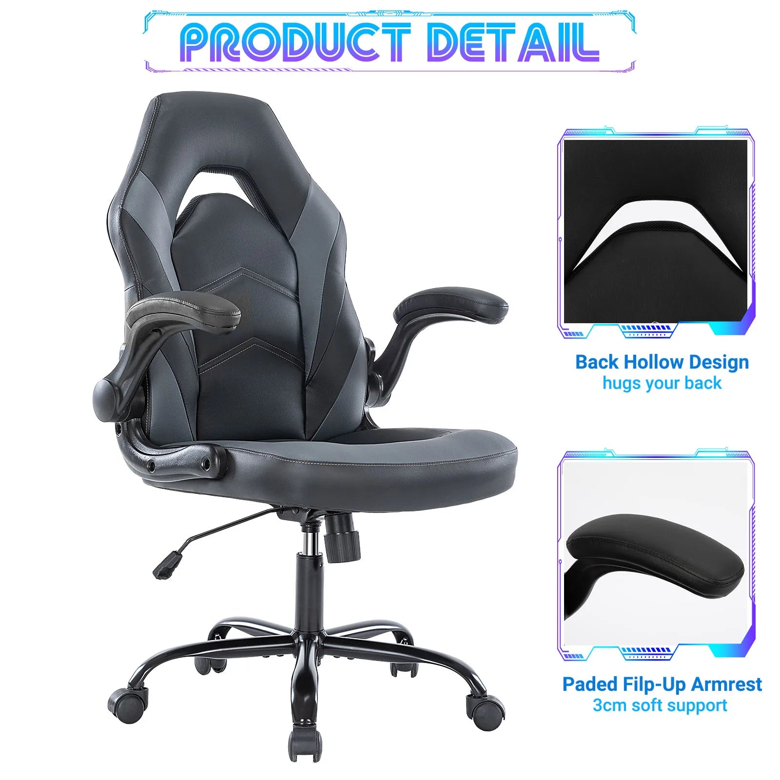 Adjustable PU Leather Racing Gaming Chair