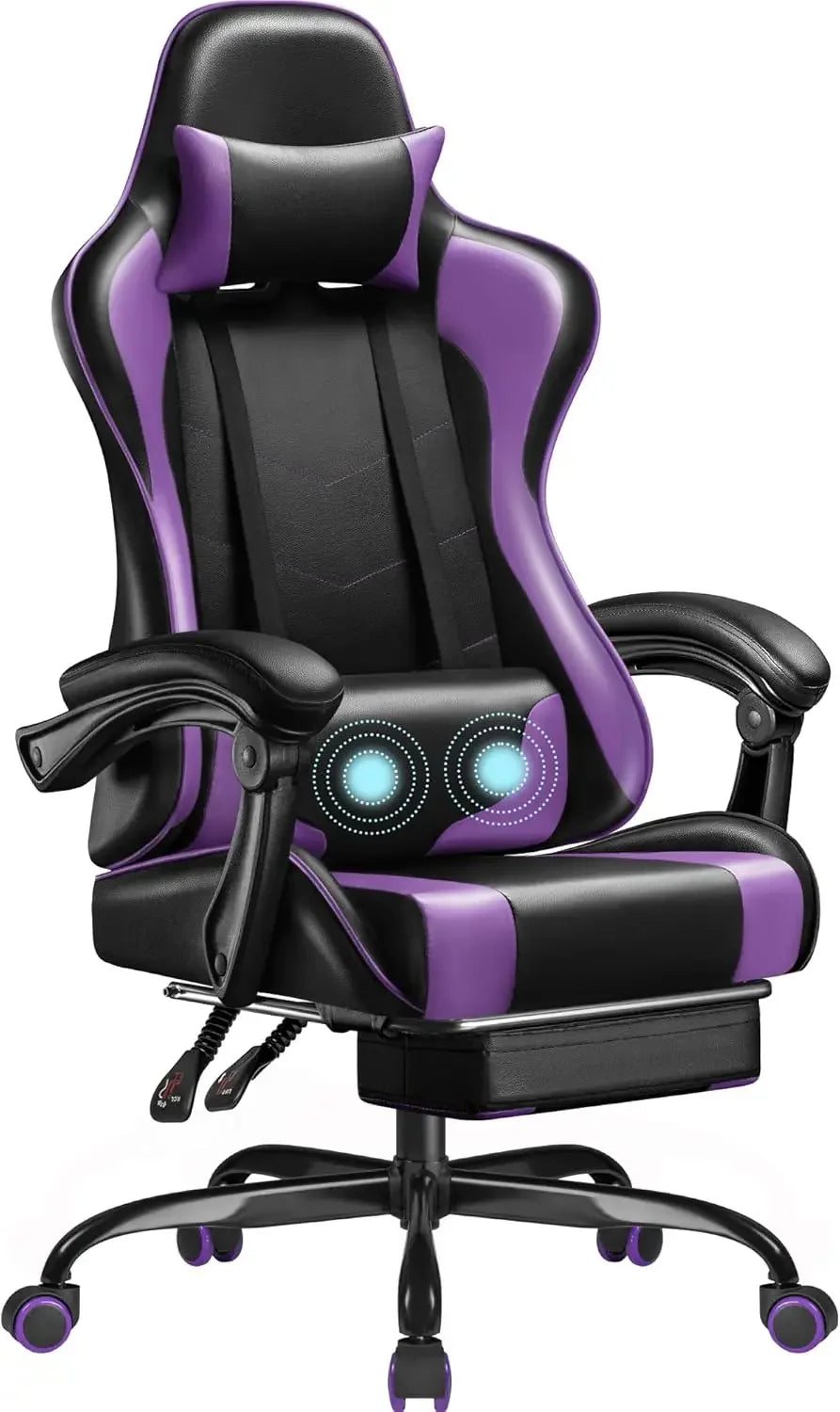 Ergonomic Gaming Chair with Footrest and Massage
