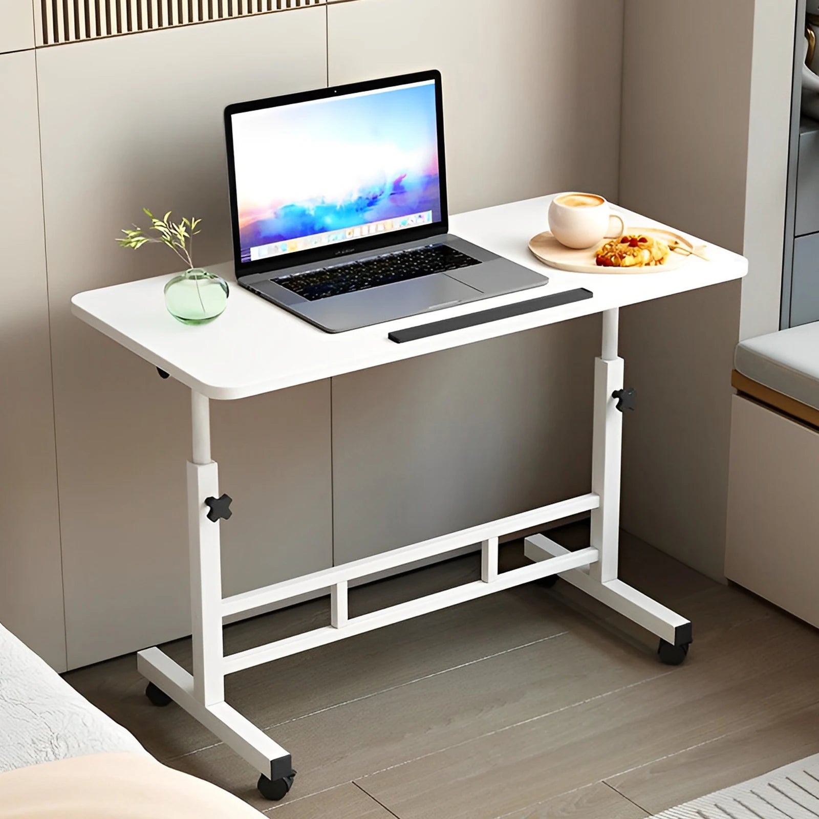 Mobile Standing Desk with Adjustable Height and Angle
