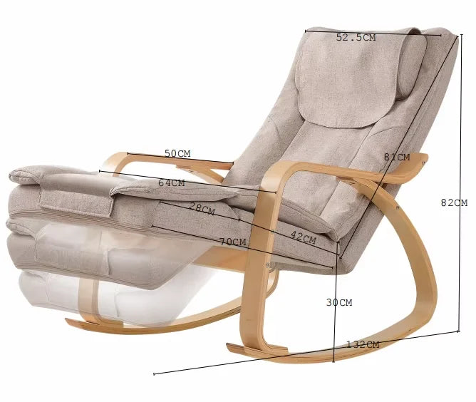 Ergonomic Rocker Recliner with Massage and Heat