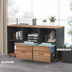 L-Shaped Executive Desk with Lateral File Cabinet