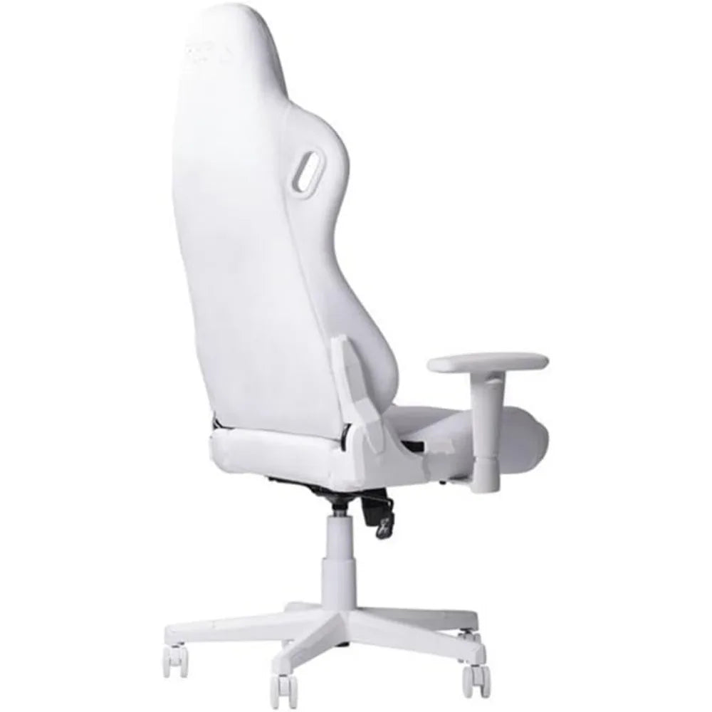 Modern Sport Velvet Fabric Gaming Chair in White