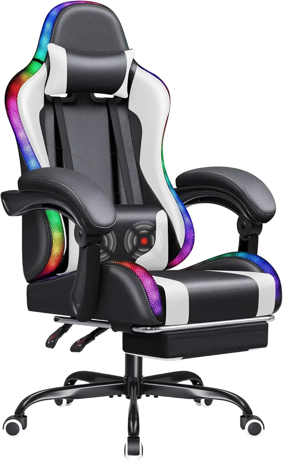 Ergonomic Gaming Chair with Footrest and Massage