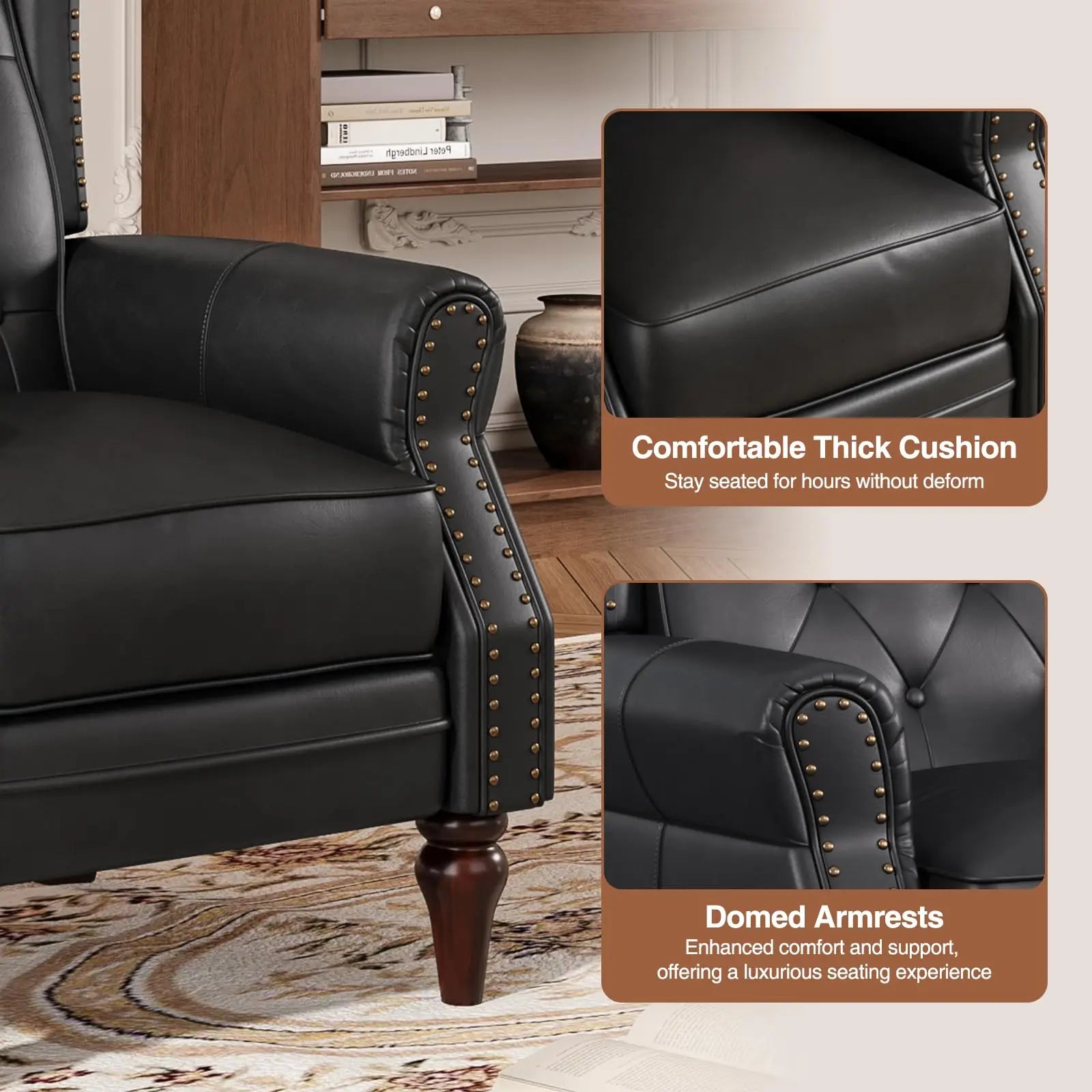 Mid Century Modern Tufted Leather Armchair