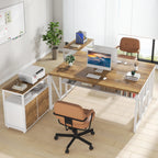 63-Inch Computer Desk with Bottom Storage Shelf