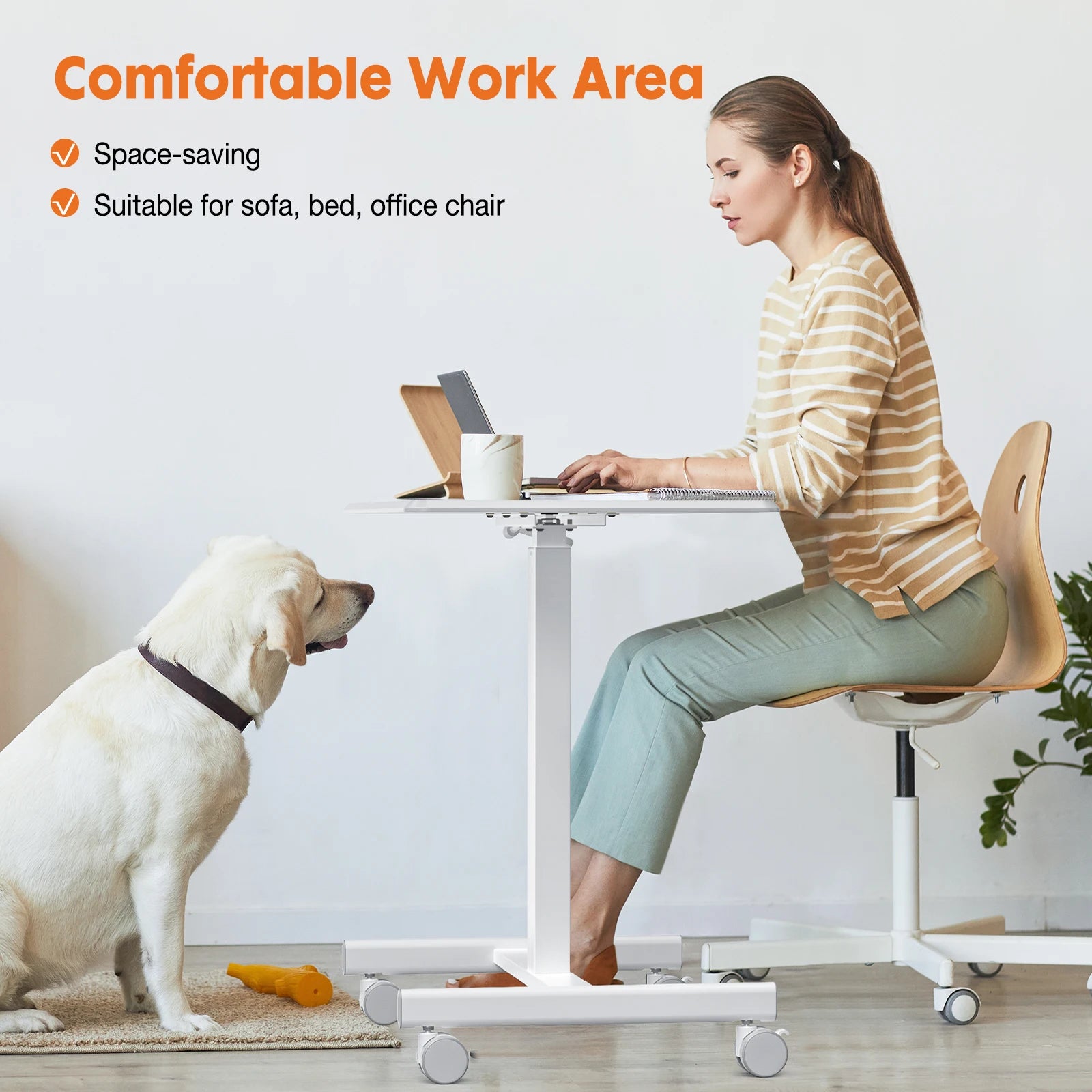 Portable Laptop Computer Desk with Lockable Wheels