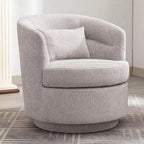 Round Swivel Barrel Accent Chair with Pillow