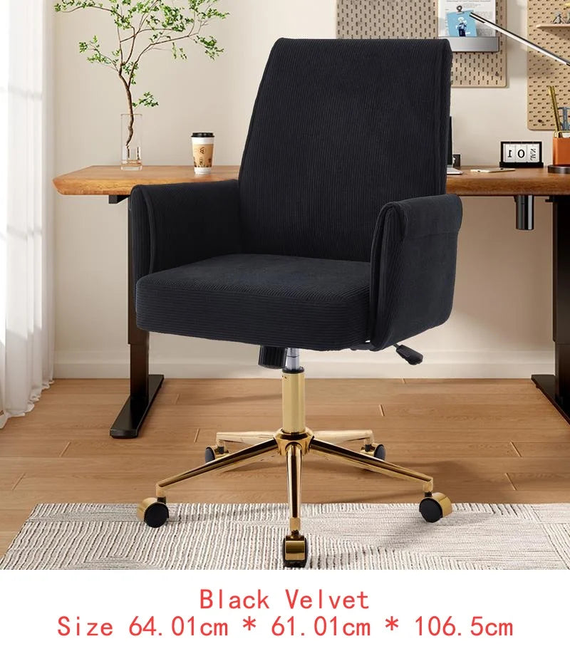 Adjustable Ergonomic Swivel Velvet Office Chair