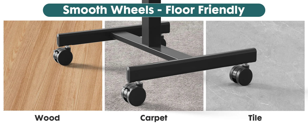 Portable Laptop Computer Desk with Lockable Wheels