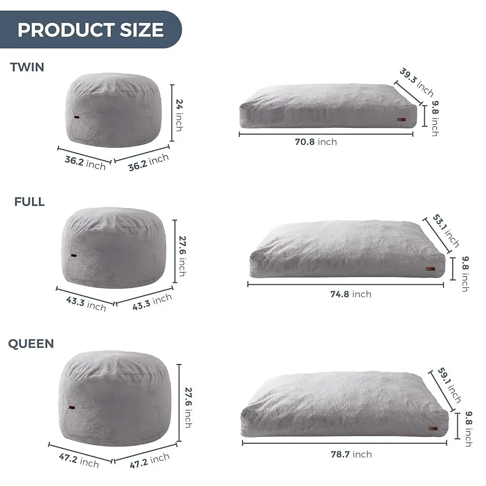 Giant Convertible Bean Bag Chair Bed