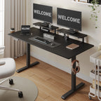 Electric Standing Desk with Adjustable Monitor Shelves