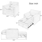 Linen 3-in-1 Convertible Sleeper Chair