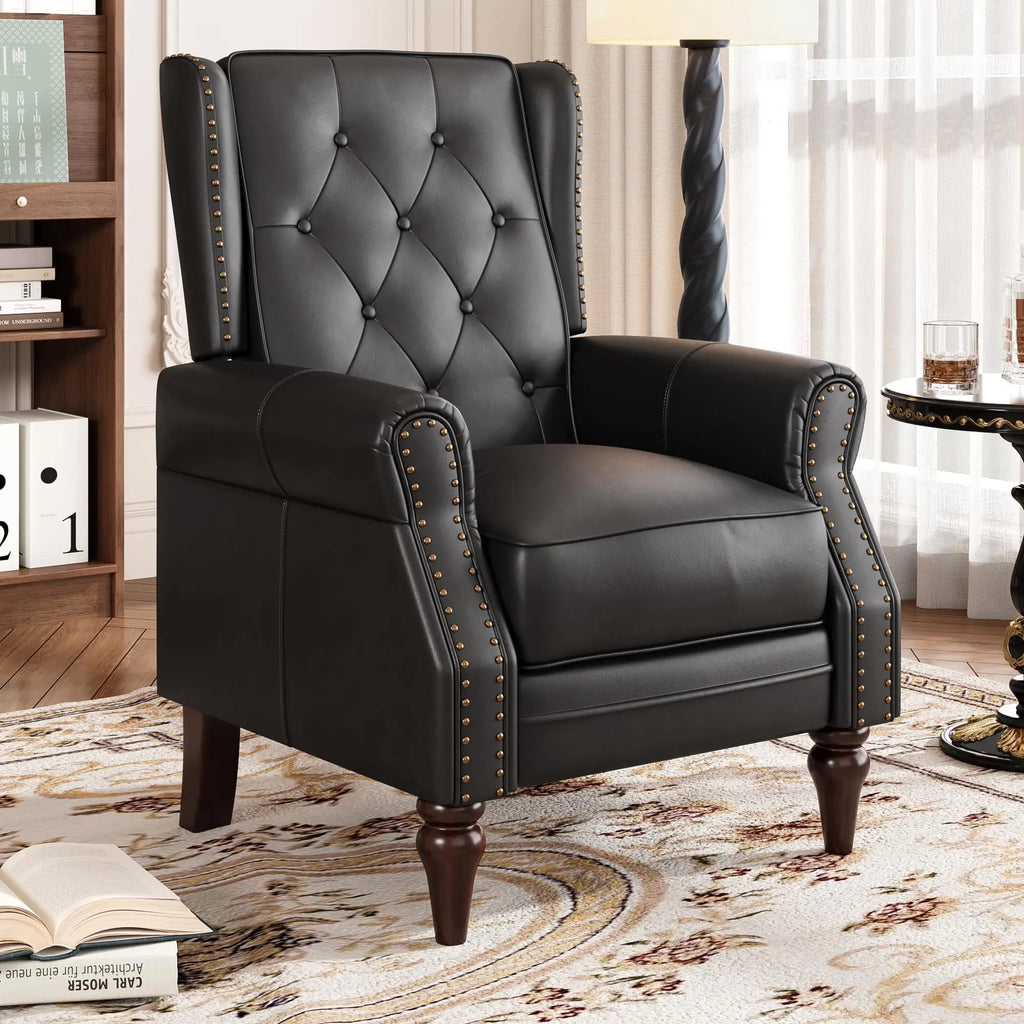 Mid Century Modern Tufted Leather Armchair