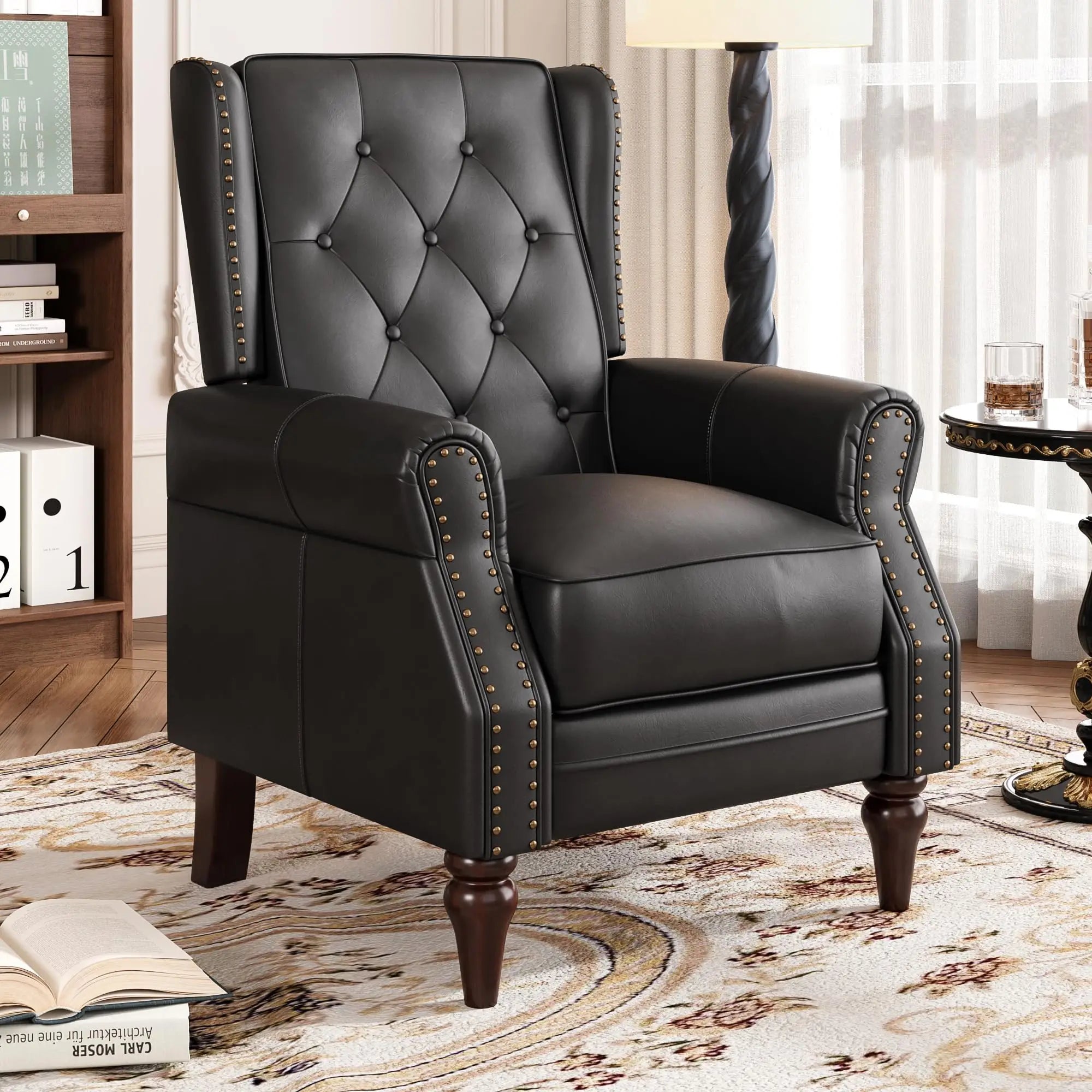 Mid Century Modern Tufted Leather Armchair